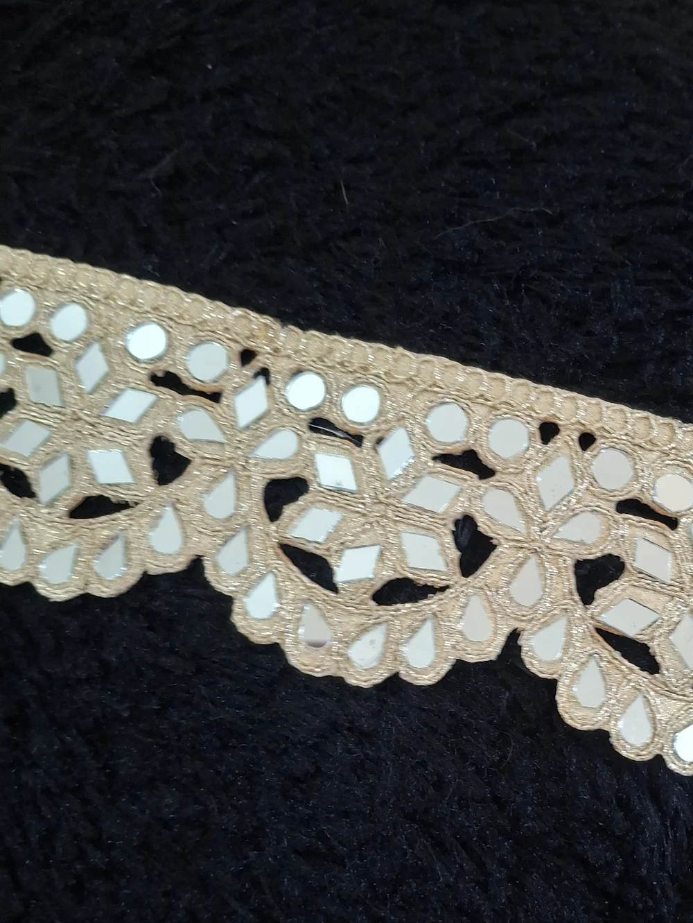Handmade Boho Mirror Lace Fringe Choker Necklace Elegant Women Jewelry Festival - Picture 4 of 5